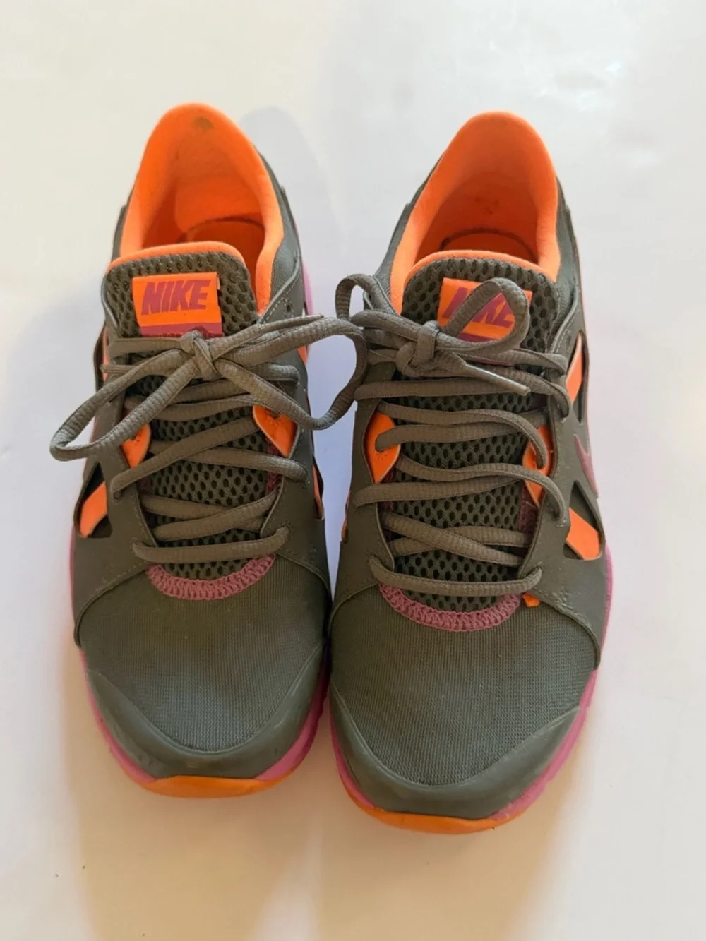 Nike Women’s Training Sneakers Gray Orange Pink Size 6.5 Athletic Gym Shoes